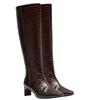 CLARKS WOMENS LEATHER ZIP HIGH LEG BOOT - BROWN